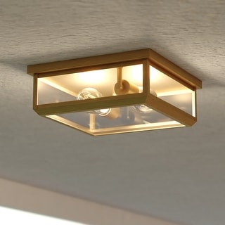Kinzie Outdoor Square Flush-Mount Ceiling Light with Clear Glass