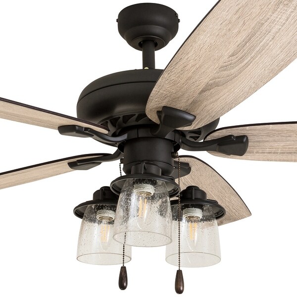 The Gray Barn Chevening 52-inch Coastal Indoor LED Ceiling Fan with Remote Control 5 Reversible Blades - 52