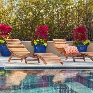 Lahaina Acacia Chaise Lounges (Set of 2) by Christopher Knight Home