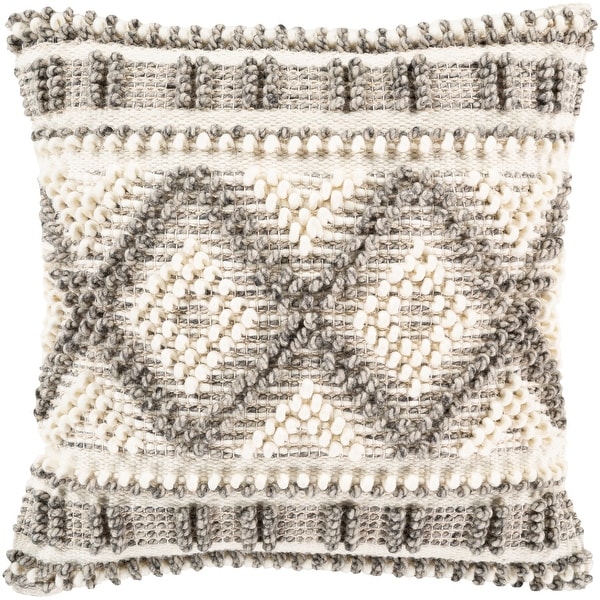 The Curated Nomad Taber Boho Patterned Wool 18-inch Throw Pillow Cover