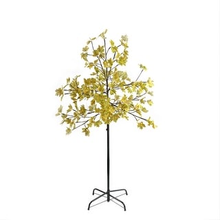 5' Pre-Lit LED Harvest Yellow Leaf Artificial Tree - White Lights