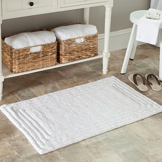 SAFAVIEH Spa Luxury 2400 Gram White Bath Mat (Set of 2) - 2'3" x 3'9"