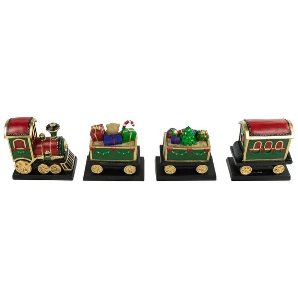 Set of 4 Merry Christmas Train Stocking Holders 5"