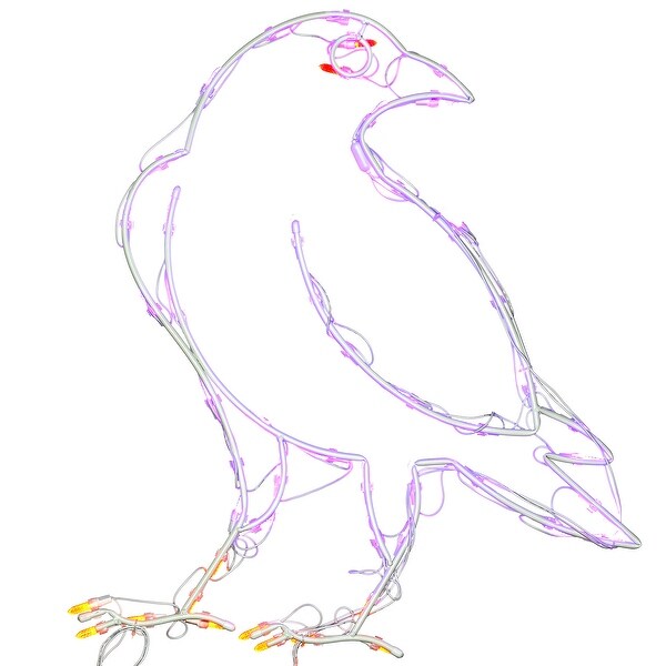 24" Halloween Lighted Redeye Raven Decoration