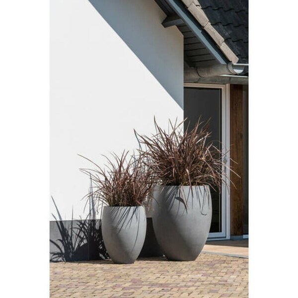 Pottery Pots 17.72"H Small Grey Fiberstone Indoor Outdoor Bond Planter