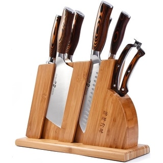 Tuo 8pcs Knives Set w/Wooden Block w/Pakkawood Handle,Fiery Series