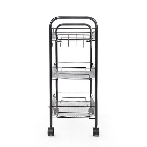 3-layer multifunctional storage trolley with hook