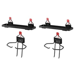 Rubbermaid Metal Shed Shelf & Shed Large Mounted Power Tool Holder (2 of Each) - 5.3