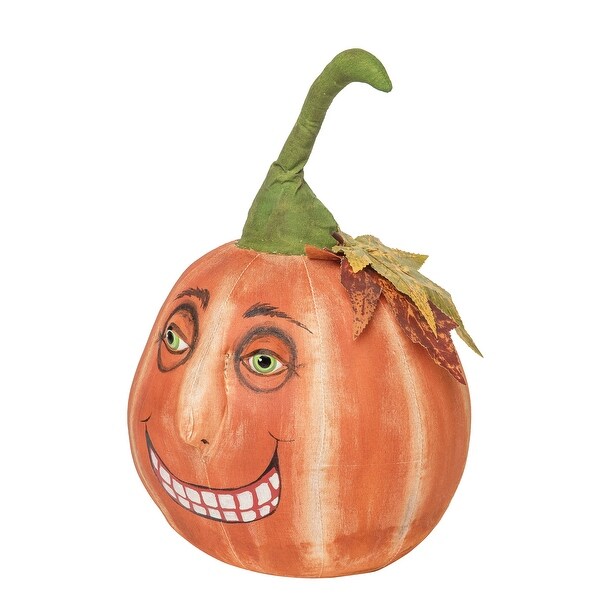 Victor Pumpkin Joe Spencer Gathered Traditions Halloween Art Doll Figure Door Stop - Orange - 8" x 8.5" x 14"