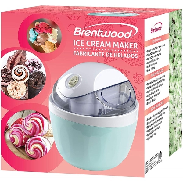 Brentwood TS-1410BL - 1 qts. 15W Blue 5-Programs Ice Cream Maker