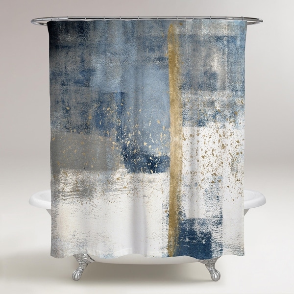 Oliver Gal 'In The Mid Summer' Abstract Decorative Shower Curtain - Blue, White
