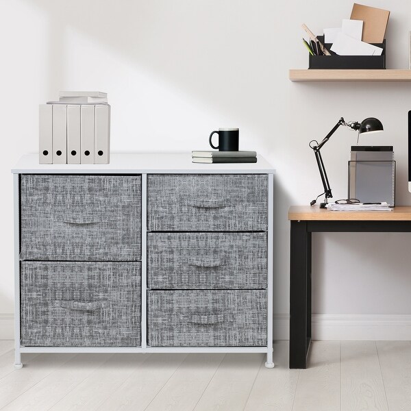 Dresser w/ 5 Drawers - Furniture Storage Tower Unit for Home, Bedroom