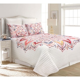 Marlie Medallion Multicolor Burst Ultra-Soft Microfiber Quilt Set