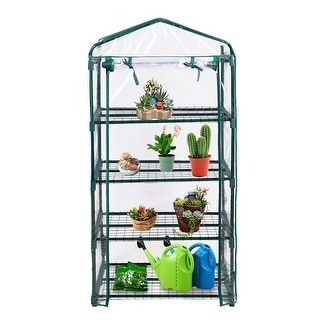 Costway Portable Mini Walk In Outdoor 4 Shelves Greenhouse - See Details