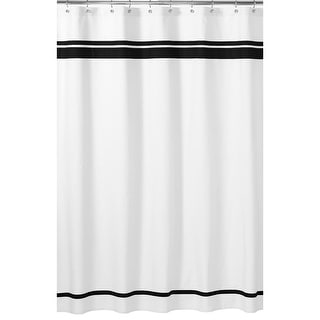Sweet Jojo Designs White and Black Hotel Shower Curtain