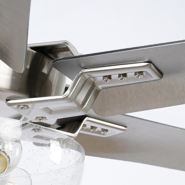 70-inch Brushed Nickel 6-Blade Seed Glass Ceiling Fan with Remote