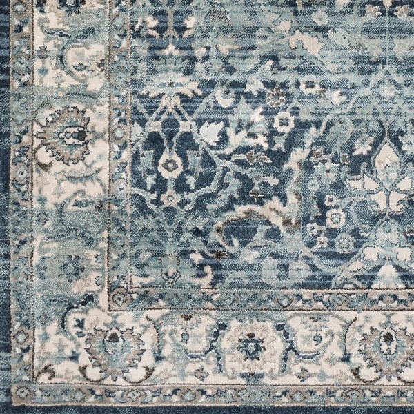 Annelie Navy & Teal Updated Traditional Area Rug - 2'7" x 4'11"