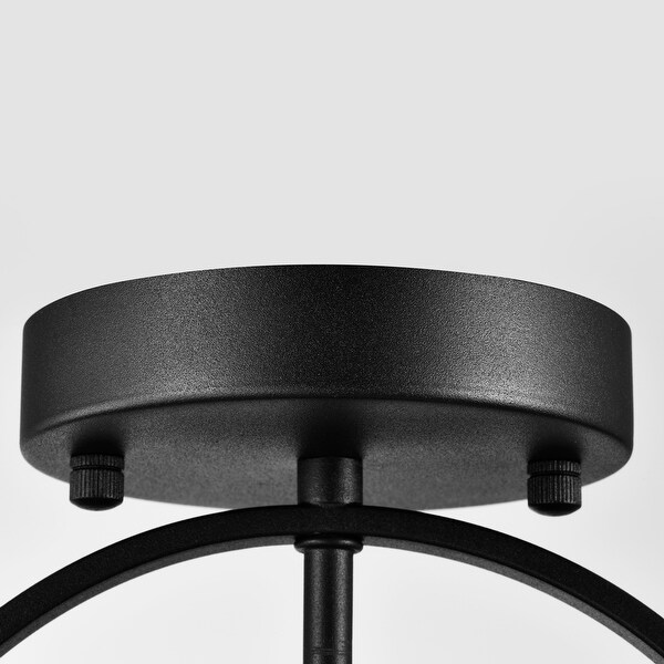 Mid Century Orb Flush Mount Ceiling Light Opal Glass Black Chandelier