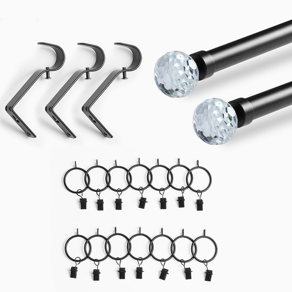 Exclusive Fabrics Glass Sphere Prism Extendable Metal Rod Set, 52 - 144