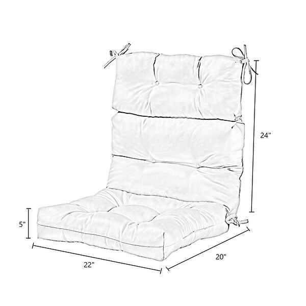 Colton 3-section Coastal Stripe 22-inch x 44-inch Outdoor High Back Chair Cushion (Set of 2) by Havenside Home - 44l x 22w