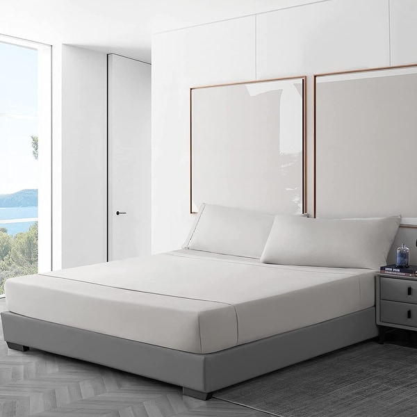 Snorze Cloud Sheet Set - Coma Inducer Peach Soft Microfiber - Glacier Gray