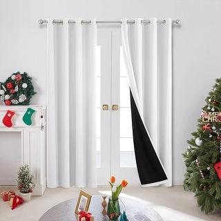 Deconovo 100 Percent Blackout Double Layers Lined Curtain (2 Panel)