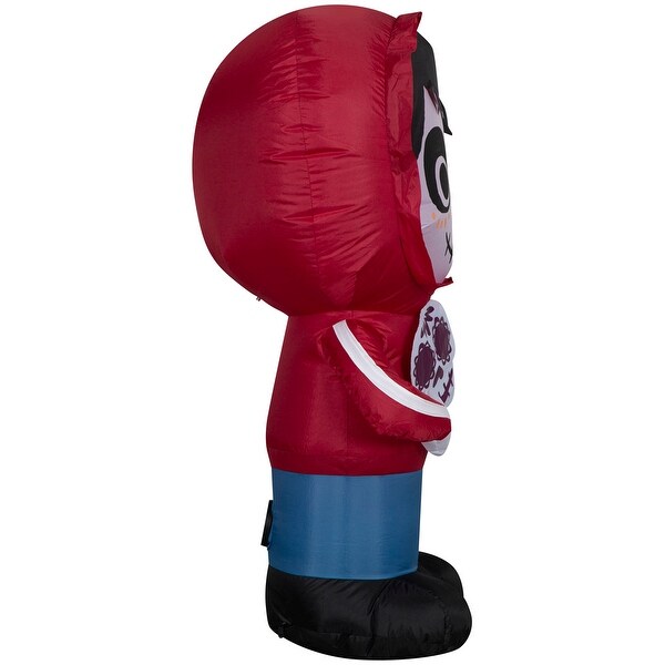 Gemmy Airblown Miguel from Coco w/Skull Disney, 3.5 ft Tall, Red
