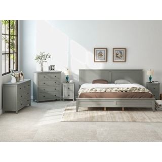 Solid Wood 5 Pieces Bedroom Sets(bed+nightstand*2+chest+dresser� ,