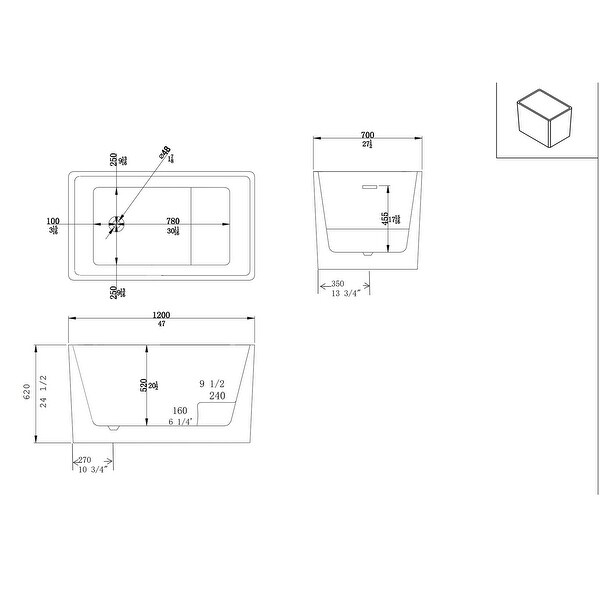 47 in. Acrylic Freestanding Non-Whirlpool Bathtub in White with Seat