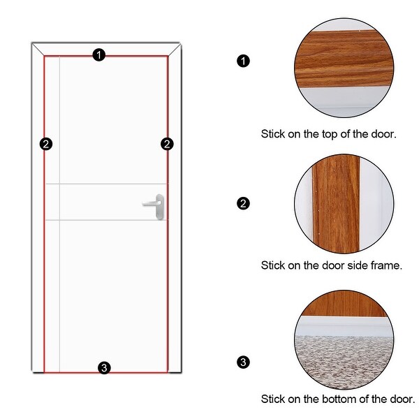 Weather Stripping Silicone Door Seal Stopper 6.6 Ft Length,1.8"Width - White - 6.6 Ft Length