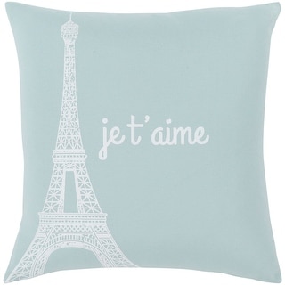 Ariella Cyan "Je t'aime" Throw Pillow Cover (20" x 20")