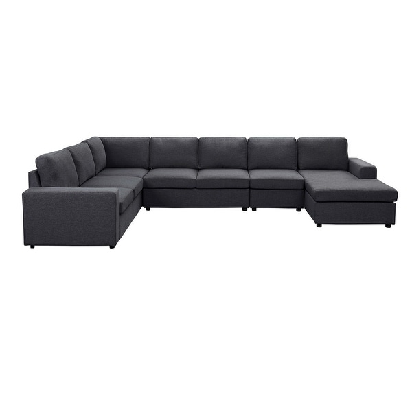 Copper Grove Palaiseau Dark Grey Linen Modular Sectional Sofa Set