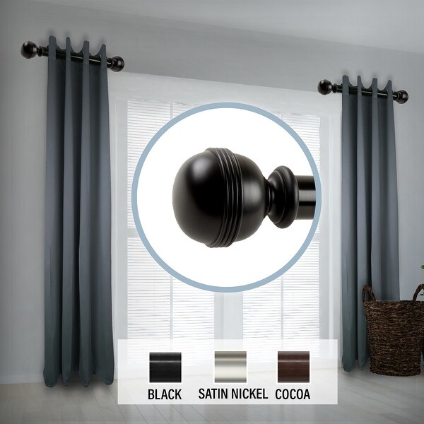 InStyleDesign Jupiter 1.5" Side Curtain Rod 12-20 inch long (Set of 2) - 12 to 20 inches