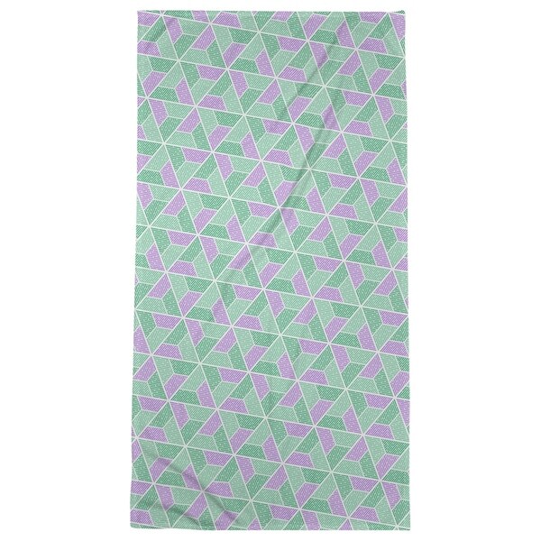 Two Color Trapezoids Bath Towel - 30 x 60