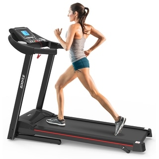 Fitshow App Home 5" LCD Screen 250 Lbs Weight Foldable Treadmill with Incline Adjustment and Bluetooth Music