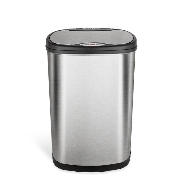 NINESTARS 2 Piece Stainless Steel Motion Sensor Trash Can Set 13 Gallon & 3 Gallon Combo CB-DZT-50-13/12-5