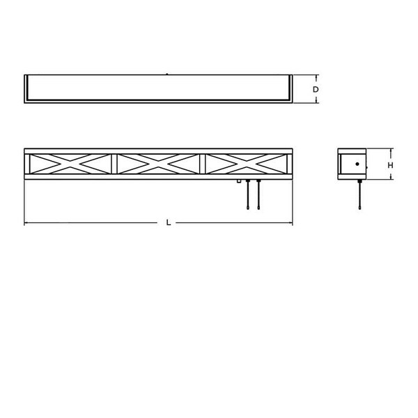 Scott 3-feet ADA Distressed Grey LED Overbed Fixture, White Acrylic Shade