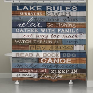 Laural Home Lake Rules Shower Curtain 71x72