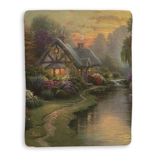 Thomas Kinkade A Quiet Evening Sherpa Throw Blanket By Laural Home