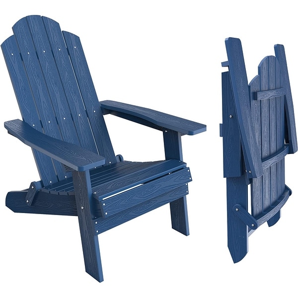 WINSOON All Weather HIPS Outdoor Folding Adirondack Chairs Set of 6 Outdoor Chairs