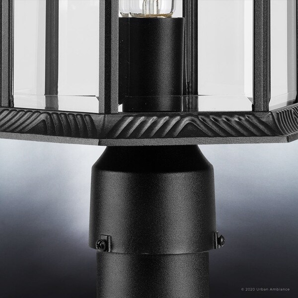 Luxury Transitional Outdoor Post Light, 18.125"H x 9.75"W, with Traditional Style, Midnight Black, BWP1379 by Urban Ambiance