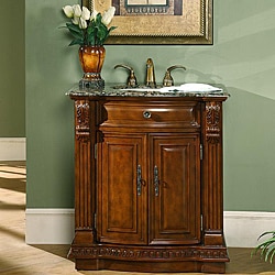 Silkroad Exclusive 33-inch Single Sink Cabinet Bathroom Vanity