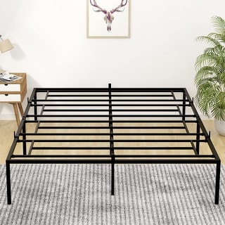 13 Inch Metal Platform Bed Frame with Steel Slat Support