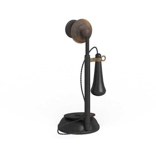 Black Metal Vintage Telephone 13 x 5 x 5 - 13"h x 5"w - 13"h x 5"w