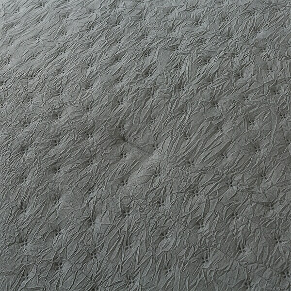 Solid Comforter Set with 2 Pillow Shams Queen Gray