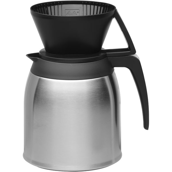 Melitta 10-Cup Thermal Pour-Over Coffeemaker Set with Cone and Stainless Carafe
