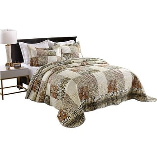 3 Piece Quilted Bedspread Leopard Print Quilt Quilt Set Bedding Queen