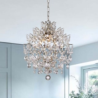 Dalia Indoor 3-light Brushed Champagne Silver Crystal Chandelier