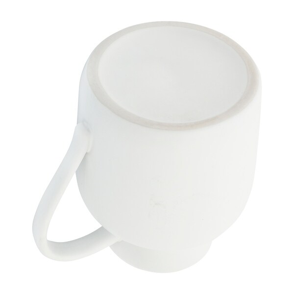 Ceramic 7" Pitcher Vase, White 7.44"H