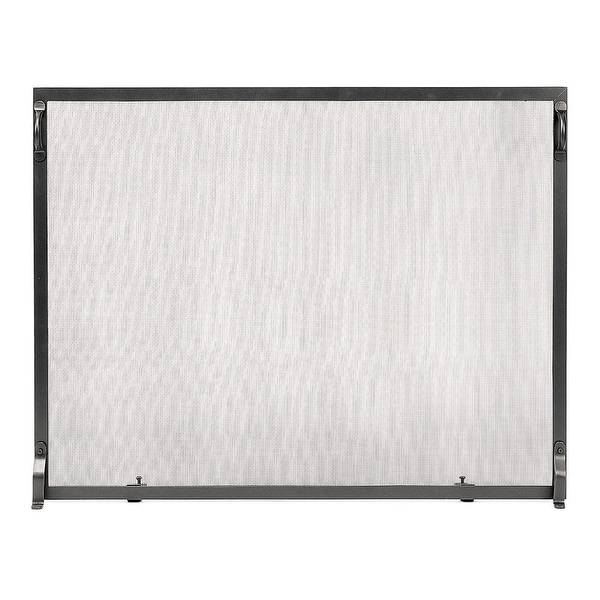 Minuteman International Colonial Flat Fireplace Screen, 44 Inch Long, Graphite Finish